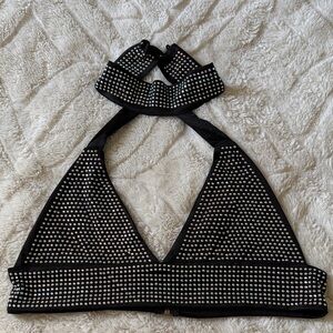 Make + Model Black Studded Tank Top